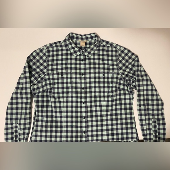 Duluth Trading Company Plaid - Aqua & Navy - Size Large - Picture 5 of 11